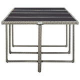 13 Piece Outdoor Dining Set with Cushions Poly Rattan Grey - Close-Up Angle