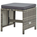 13 Piece Outdoor Dining Set with Cushions Poly Rattan Grey - Extra Image
