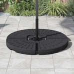 Umbrella Base Fan-shaped 4 pcs Black