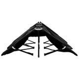 Two Person Folding Sun Lounger Black Steel - Top-Down View