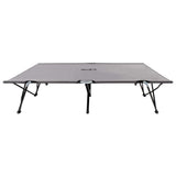 Two Person Folding Sun Lounger Grey Steel - Front View
