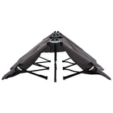 Two Person Folding Sun Lounger Grey Steel - Top-Down View