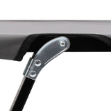 Two Person Folding Sun Lounger Grey Steel - Close-Up Angle