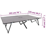 Two Person Folding Sun Lounger Grey Steel - Low Angle