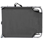 Folding Sun Lounger with Canopy Grey Aluminium