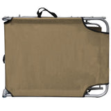 Folding Sun Lounger with Canopy Taupe Aluminium - Top-Down View