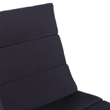 Sunbed with Cushion Poly Rattan Black - Rear View