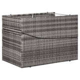 Sunbed with Cushion Poly Rattan Grey - Top-Down View