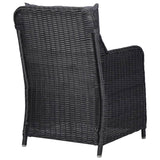 Garden Chairs 2 pcs with Cushions Poly Rattan Black - 45-Degree Angle