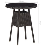 Garden Chairs 2 pcs with Tea Table Poly Rattan Black - Extra Image