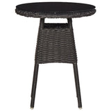 Garden Chairs 2 pcs with Tea Table Poly Rattan Black - Side View