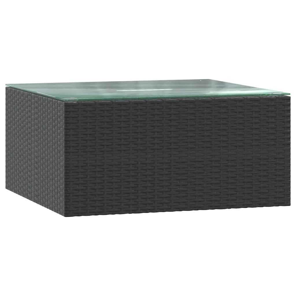 9 Piece Garden Lounge Set with Cushions Poly Rattan Black