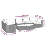 9 Piece Garden Lounge Set with Cushions Poly Rattan Black