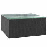 7 Piece Garden Lounge Set with Cushions Poly Rattan Black - Extra Image