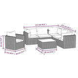 7 Piece Garden Lounge Set with Cushions Poly Rattan Black