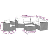 7 Piece Garden Lounge Set with Cushions Poly Rattan Black - Extra Image