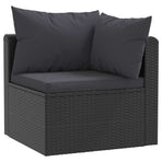 7 Piece Garden Lounge Set with Cushions Poly Rattan Black