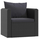 7 Piece Garden Lounge Set with Cushions Poly Rattan Black - Top-Down View
