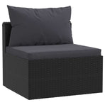 7 Piece Garden Lounge Set with Cushions Poly Rattan Black