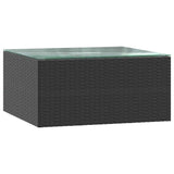 7 Piece Garden Lounge Set with Cushions Poly Rattan Black - Low Angle