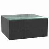 7 Piece Garden Lounge Set with Cushions Poly Rattan Black - Extra Image