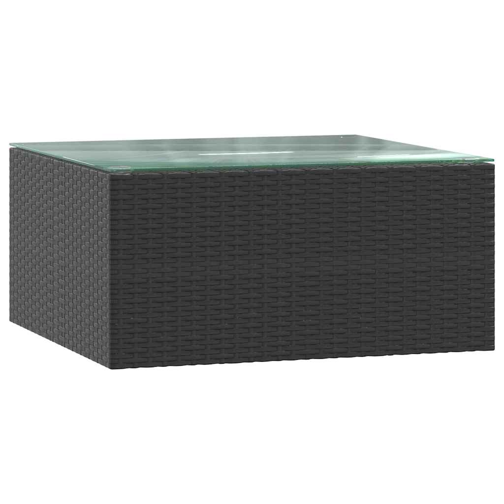 5 Piece Garden Lounge Set with Cushions Poly Rattan Black