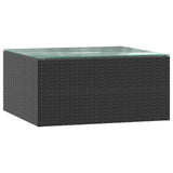 5 Piece Garden Lounge Set with Cushions Poly Rattan Black