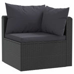 2 Piece Garden Sofa Set with Cushions Poly Rattan Black