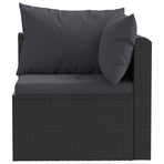 2 Piece Garden Sofa Set with Cushions Poly Rattan Black
