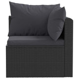 4 Piece Garden Sofa Set with Cushions Poly Rattan Black - Top-Down View