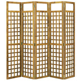 5-Panel Room Divider/Trellis Solid Acacia Wood 200x170 cm