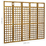 5-Panel Room Divider/Trellis Solid Acacia Wood 200x170 cm