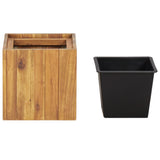Garden Raised Bed Pot 24.5x24.5x25 cm Solid Acacia Wood - Side View