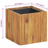 Garden Raised Bed Pot 24.5x24.5x25 cm Solid Acacia Wood - Low Angle