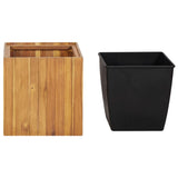 Garden Raised Bed Pot 43.5x43.5x44 cm Solid Acacia Wood - Side View