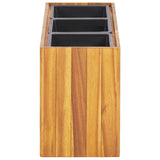 Garden Raised Bed with 3 Pots Solid Acacia Wood - 45-Degree Angle