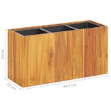 Garden Raised Bed with 3 Pots Solid Acacia Wood - Extra Image