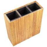 Garden Raised Bed with 3 Pots Solid Acacia Wood - Top-Down View