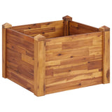 Garden Raised Bed 60x60x44 cm Solid Acacia Wood - Front View