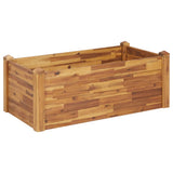 Garden Raised Bed 110x60x44 cm Solid Acacia Wood - Front View