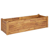 Garden Raised Bed 160x60x44 cm Solid Acacia Wood - Front View