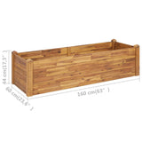 Garden Raised Bed 160x60x44 cm Solid Acacia Wood - Close-Up Angle