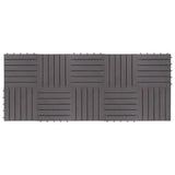 Decking Tiles 10 pcs Grey Wash 30x30 cm Solid Acacia Wood - Top-Down View