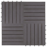 Decking Tiles 10 pcs Grey Wash 30x30 cm Solid Acacia Wood - 45-Degree Angle