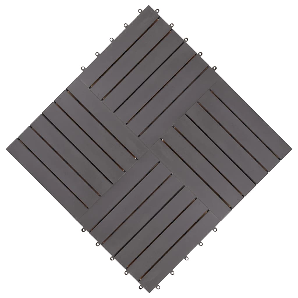 Decking Tiles 10 pcs Grey Wash 30x30 cm Solid Acacia Wood