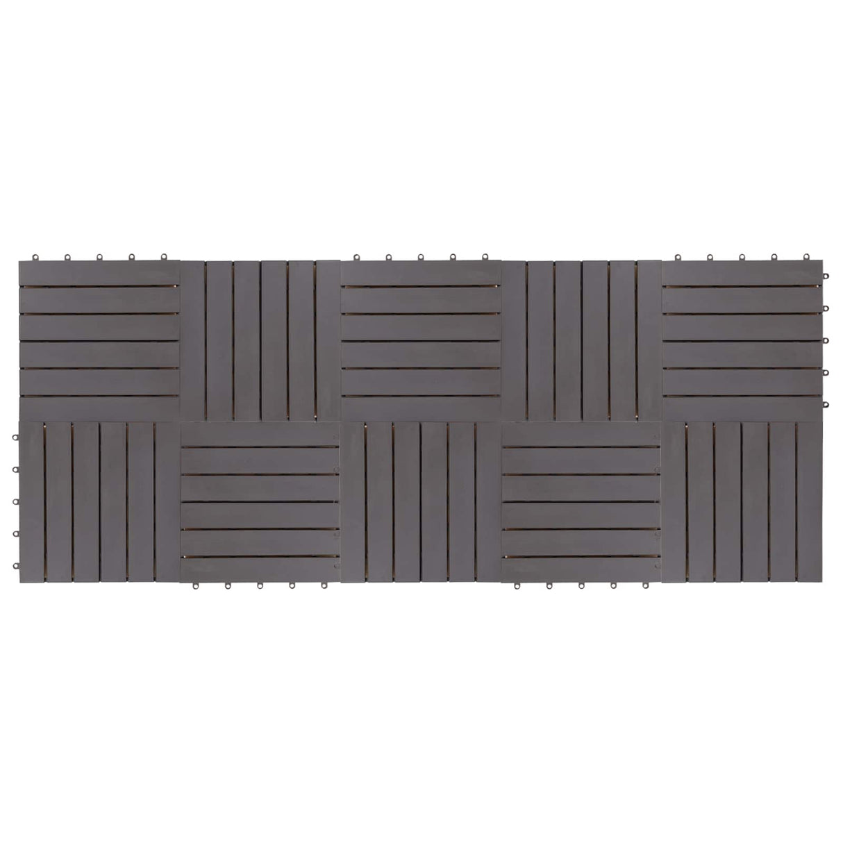 Decking Tile 10 pcs Grey 30 x 30 cm Acacia Hardwood