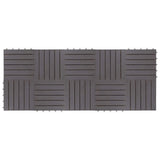 Decking Tile 10 pcs Grey 30 x 30 cm Acacia Hardwood - Side View