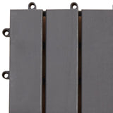 Decking Tile 10 pcs Grey 30 x 30 cm Acacia Hardwood - 45-Degree Angle