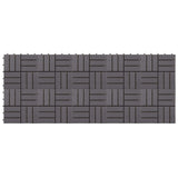 Decking Tile 10 pcs Grey 30 x 30 cm Acacia Hardwood - Side View
