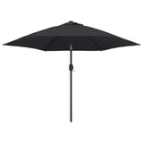 Garden Parasol with Metal Pole 300 cm Black